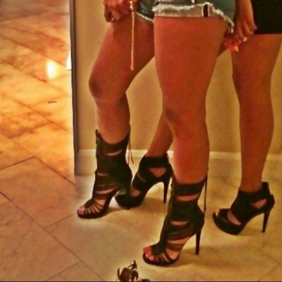 bebe Shoes - Bebe straps heels black